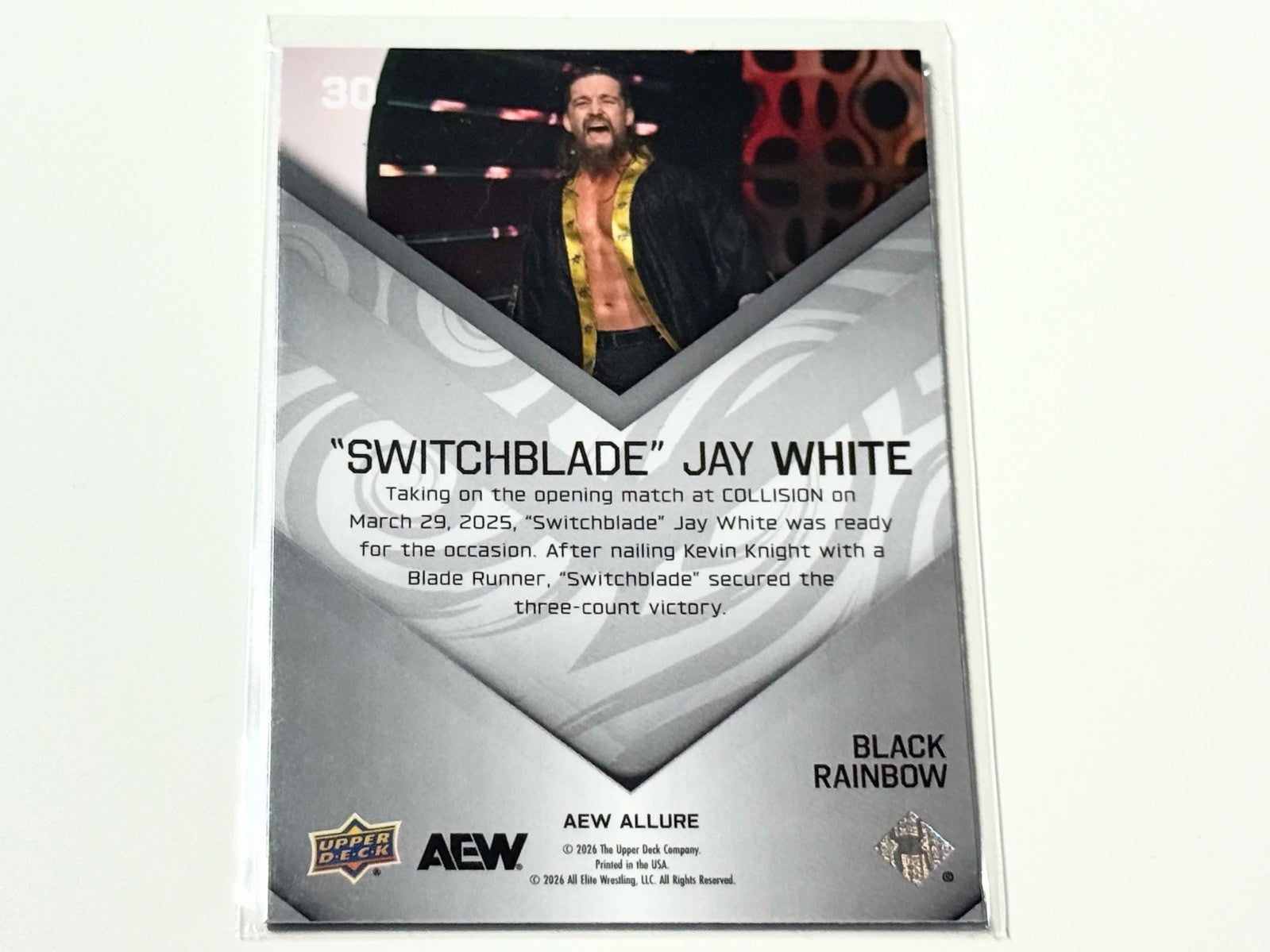 2026 Upper Deck AEW Allure Switchblade Jay White Black Rainbow Card #30