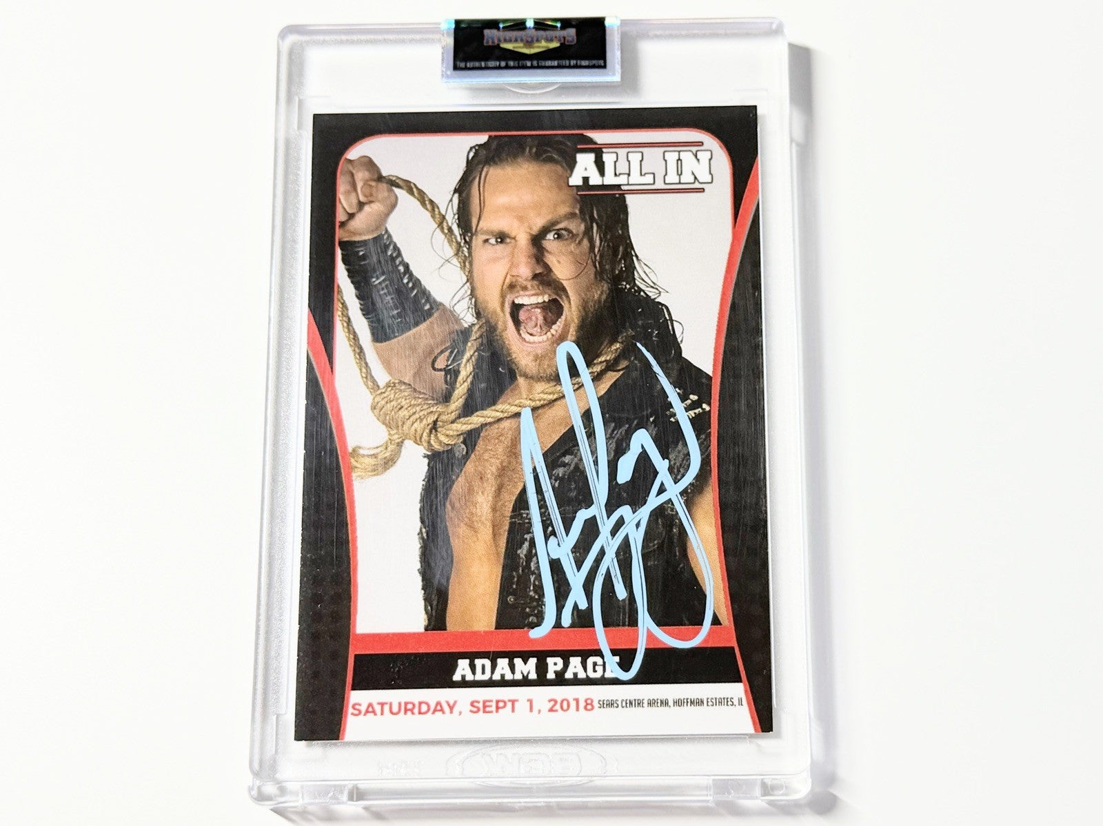 2018 AEW Highspots All In 2018 Hangman Adam Page Autographed Card #19