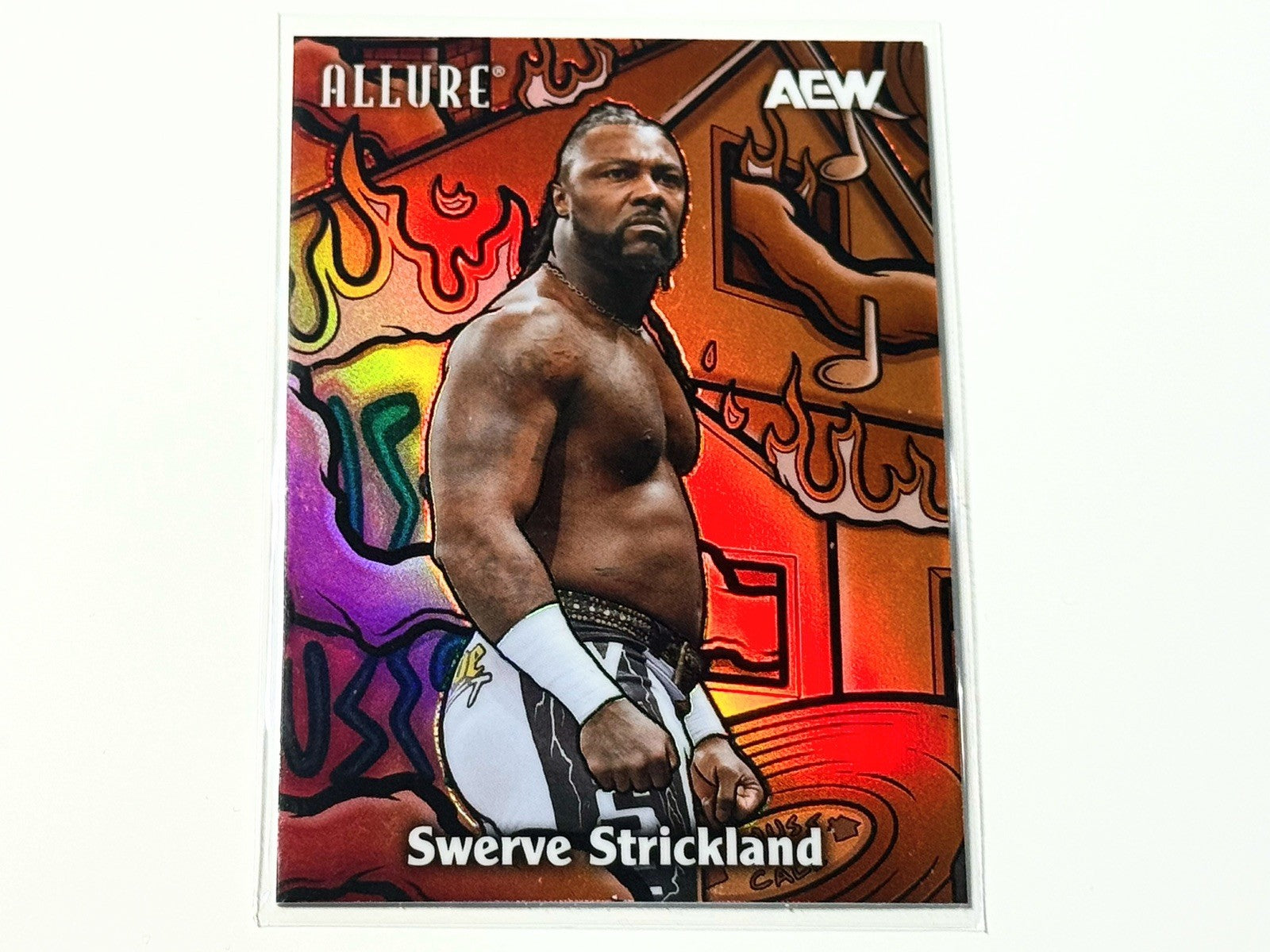 2026 Upper Deck AEW Allure Swerve Strickland Red Orange Color Flow Card CF-19