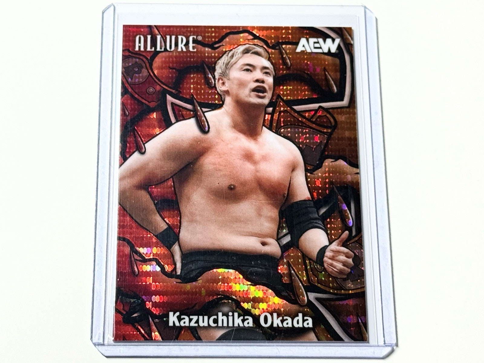 2026 Upper Deck AEW Allure Kazuchika Okada Red Orange Spectrum /299 Color Flow Card CF-9
