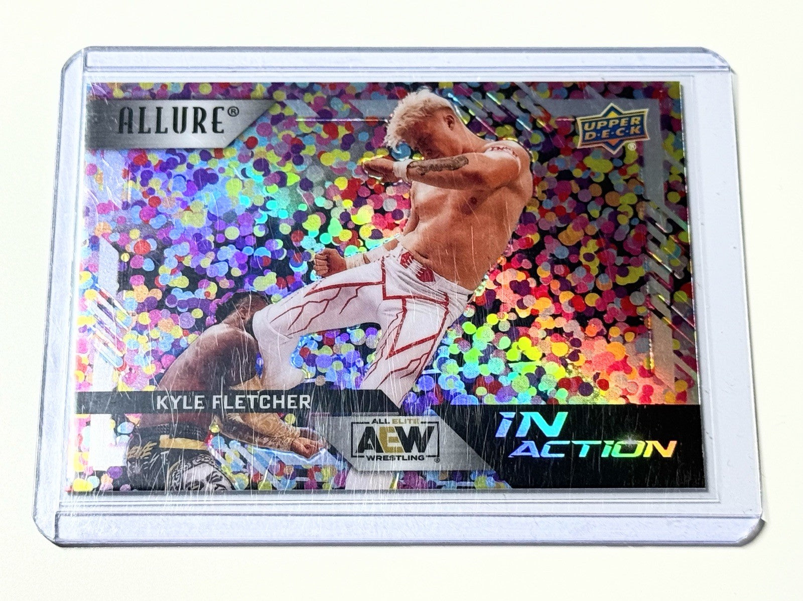2024 Upper Deck AEW Allure Kyle Fletcher In Action Glitter Bomb Card IA-11