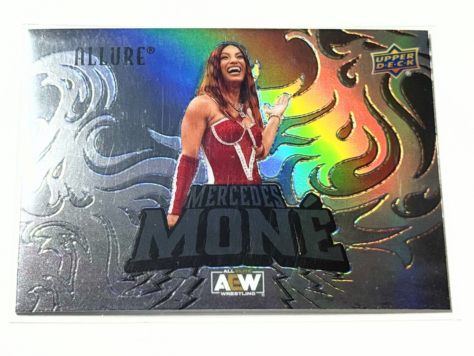 2024 Upper Deck AEW Allure Mercedes Mone Black Rainbow Horizontal Card #131