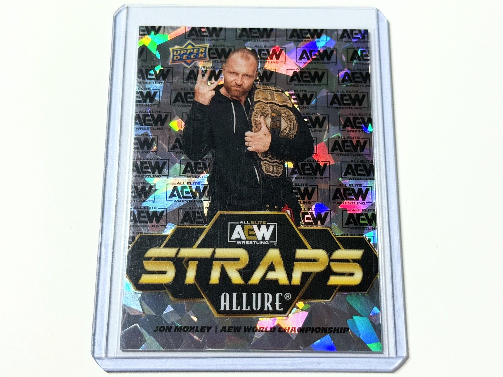 2024 Upper Deck AEW Allure Jon Moxley Straps Championship AEW Logo /199 Card S-7