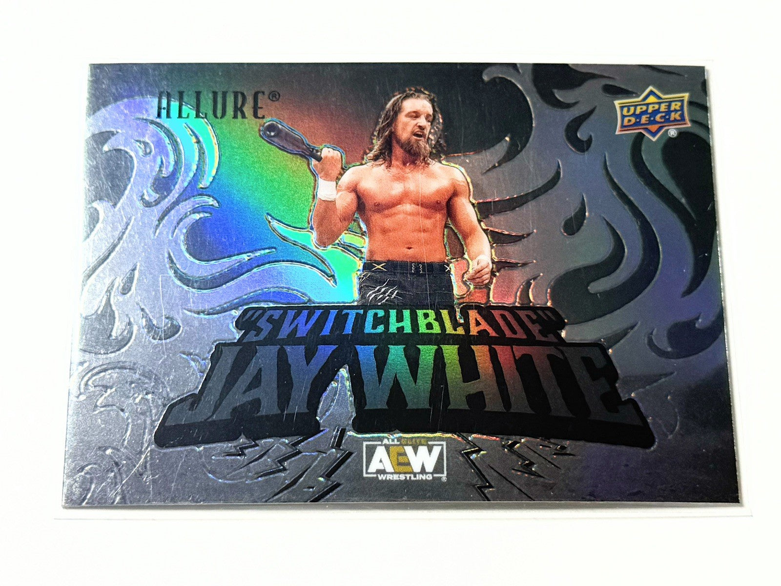 2024 Upper Deck AEW Allure Switchblade Jay White Black Rainbow Horizontal Card #141
