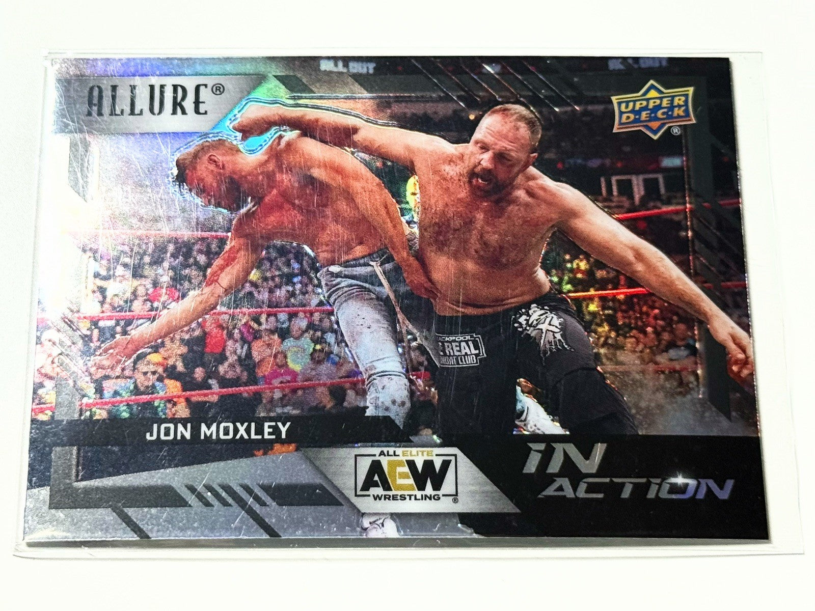 2024 Upper Deck AEW Allure Jon Moxley In Action Black Rainbow Card IA-8