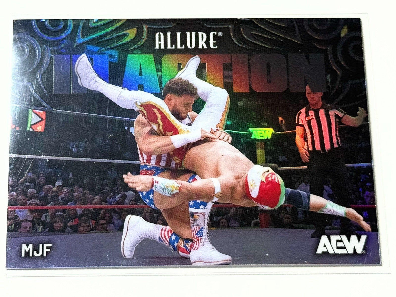 2026 Upper Deck AEW Allure MJF In Action Black Rainbow Card #97