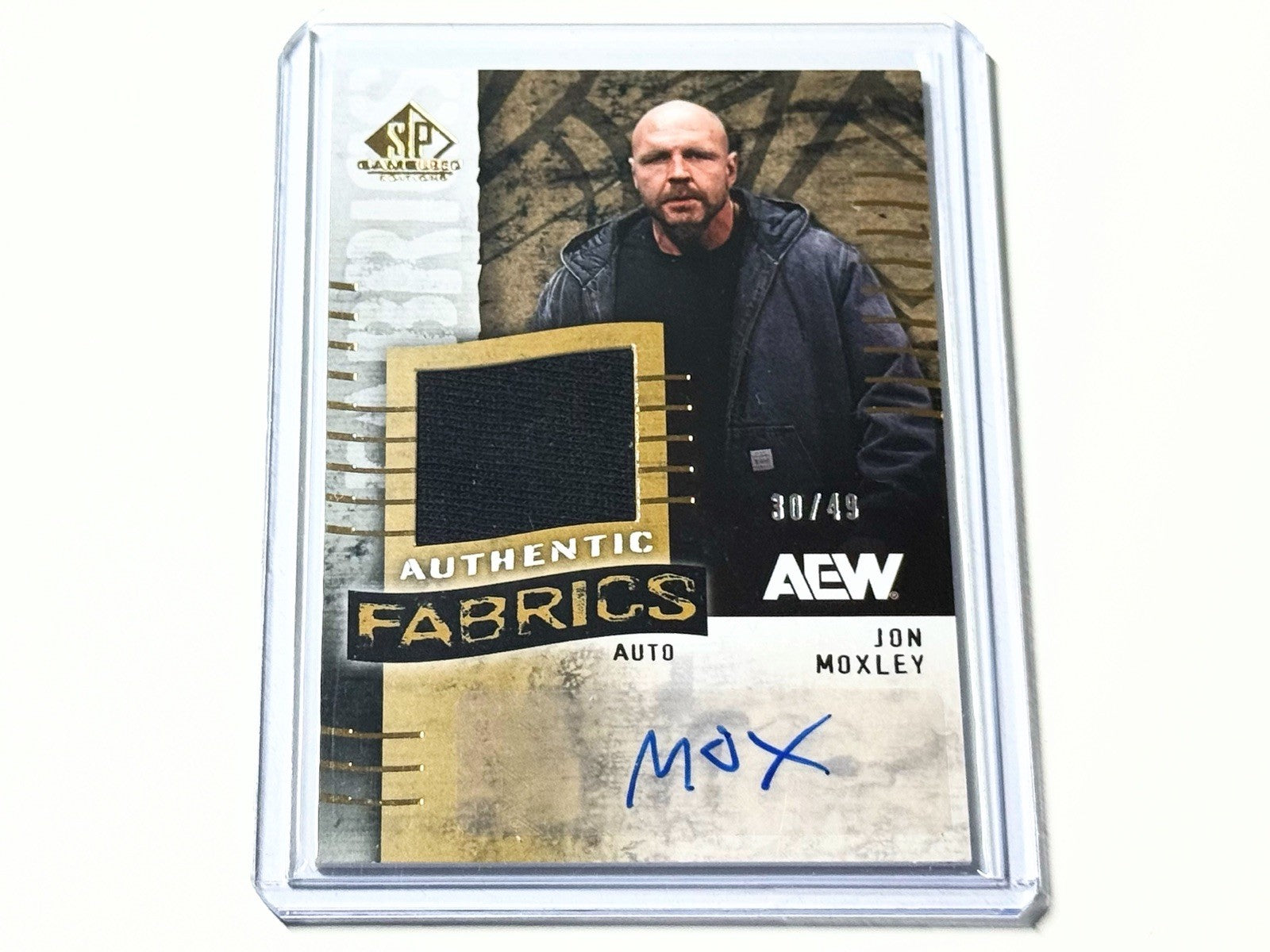 2025 Upper Deck AEW SP Game Used Jon Moxley Authentic Fabrics /49 Autographed Card AFA-JM